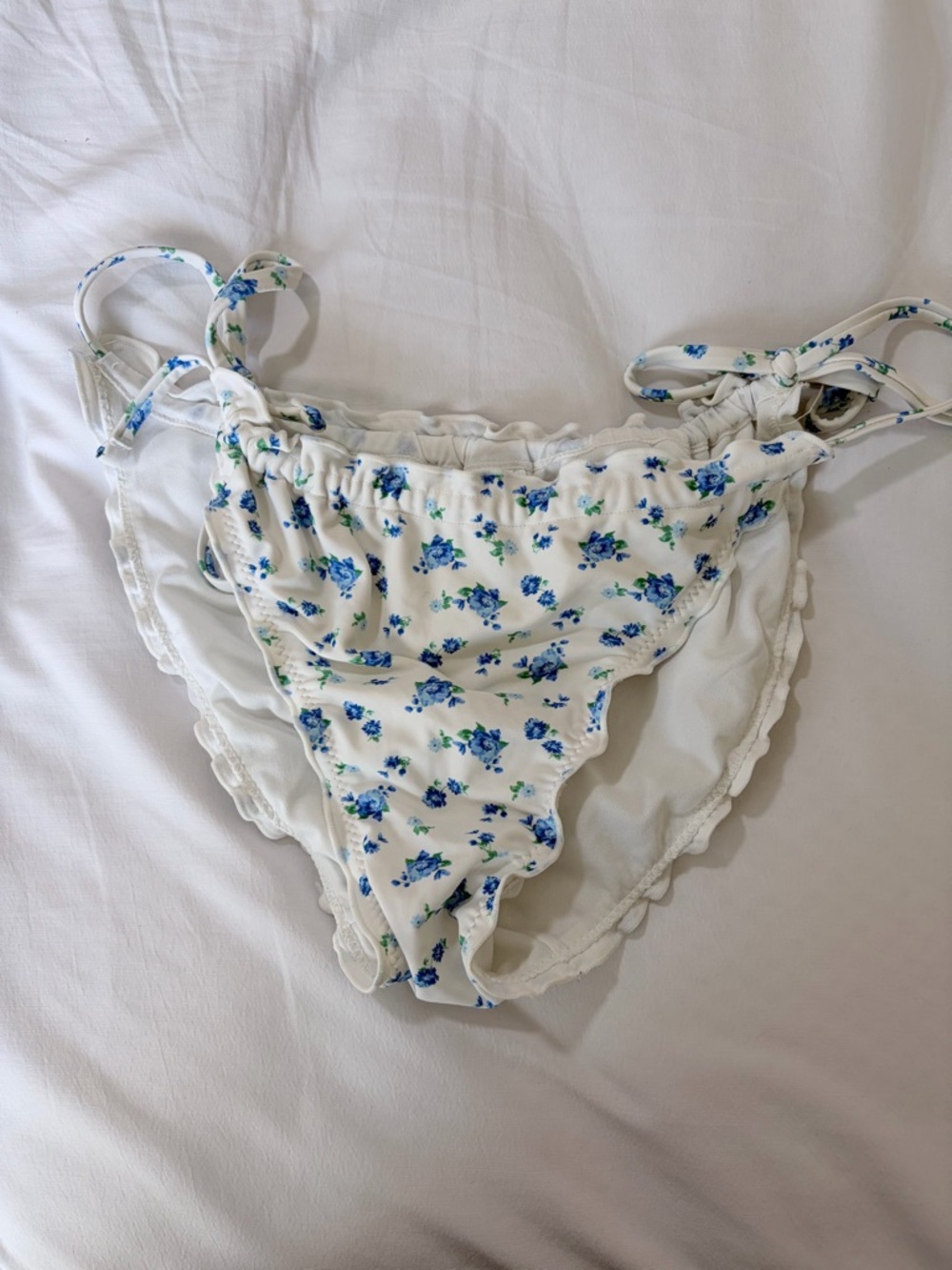 wild fable White Bikini Bottoms with Blue Floral Print